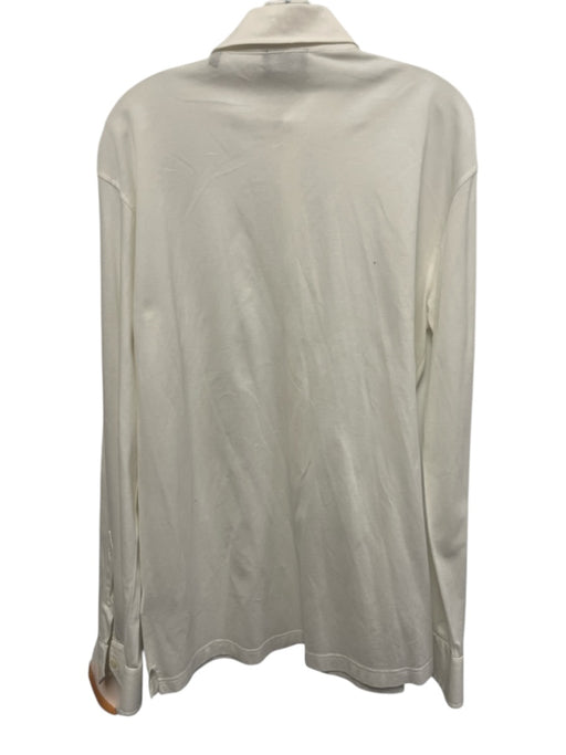 Boggi Size XL White Cotton Solid Button Down Men's Long Sleeve Shirt White / XL
