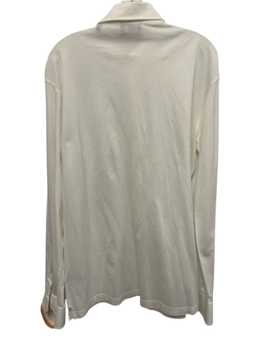 Boggi Size XL White Cotton Solid Button Down Men's Long Sleeve Shirt White / XL