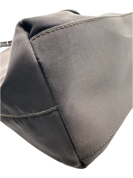 Prada Dark Brown Tessuto Nylon Top Handle Logo Tote Zip Close Bag Dark Brown / Small
