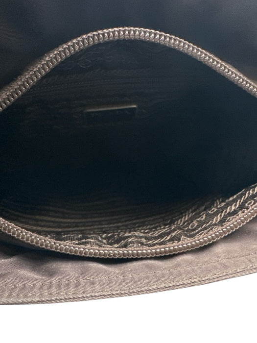 Prada Dark Brown Tessuto Nylon Top Handle Logo Tote Zip Close Bag Dark Brown / Small