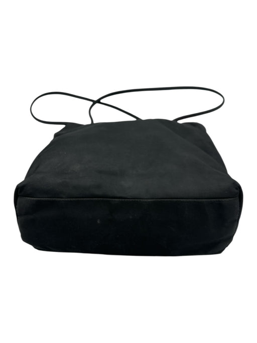 Prada Black Tessuto Nylon Top Handle Logo Zip Close Tote Bag Black / Small