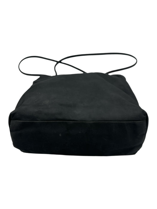 Prada Black Tessuto Nylon Top Handle Logo Zip Close Tote Bag Black / Small