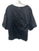 Fitzroy & Willa Size Large Black Cotton Short Bubble Sleeve Side Slit Top Black / Large