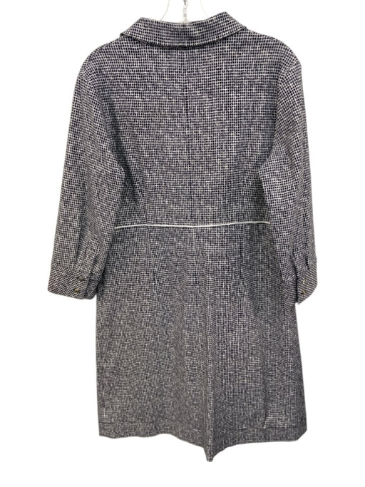 Sara Campbell Size 12 Black & White Rayon Long Sleeve Grid Surplice Dress Black & White / 12
