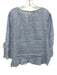 Sara Campbell Size Medium Blue & White Linen Long Trumpet Sleeve Striped Top Blue & White / Medium