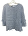 Sara Campbell Size Medium Blue & White Linen Long Trumpet Sleeve Striped Top Blue & White / Medium