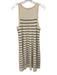 COS Size Medium Cream & Black Viscose Blend Sleeveless Striped Pleated Dress Cream & Black / Medium