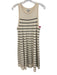 COS Size Medium Cream & Black Viscose Blend Sleeveless Striped Pleated Dress Cream & Black / Medium