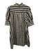 Lior Paris Size Medium Navy & Beige Rayon Blend Puff Sleeves Plaid Ruffles Dress Navy & Beige / Medium