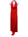 Staud Size L Orange Viscose Halter Cowl Neck Draped Leg Slit Dress Orange / L