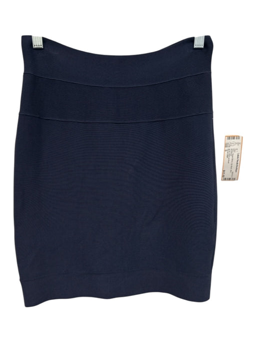 Herve Leger Size S Navy Rayon Blend Zip Back Mini Skirt Navy / S