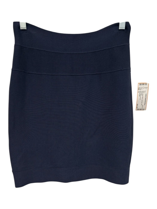 Herve Leger Size S Navy Rayon Blend Zip Back Mini Skirt Navy / S
