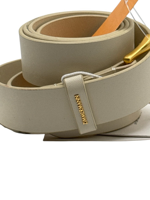 Zimmermann Cream White Leather Twisted Cable Logo Gold Hardware Belts Cream White / M/L