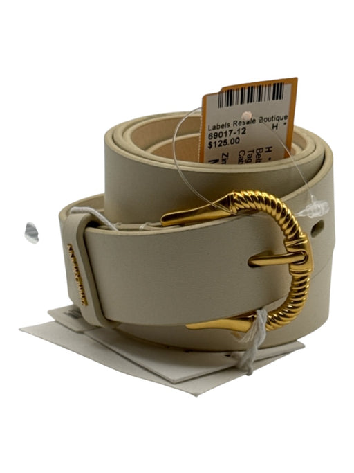 Zimmermann Cream White Leather Twisted Cable Logo Gold Hardware Belts Cream White / M/L