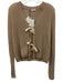 Zara Size Medium Tan Beige Polyamide Blend Long Sleeve Tie Front Knit Sweater Tan Beige / Medium