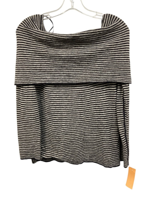 Madewell Size Large Black & White Alpaca Blend Long Sleeve Striped Sweater Black & White / Large