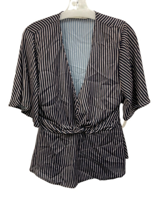 Bishop + Young Size Medium Black, Pink, White Polyester Short flutter sleeve Top Black, Pink, White / Medium