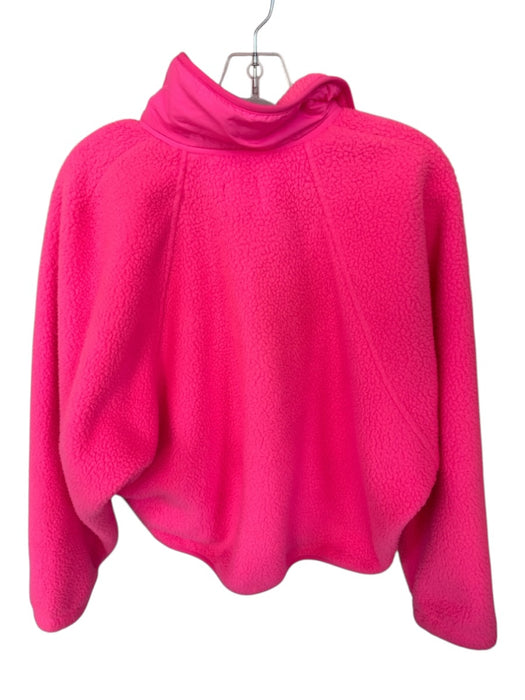 FP Movement Size S Hot pink Polyester Fleece Zip Snap Button Athletic Jacket Hot pink / S