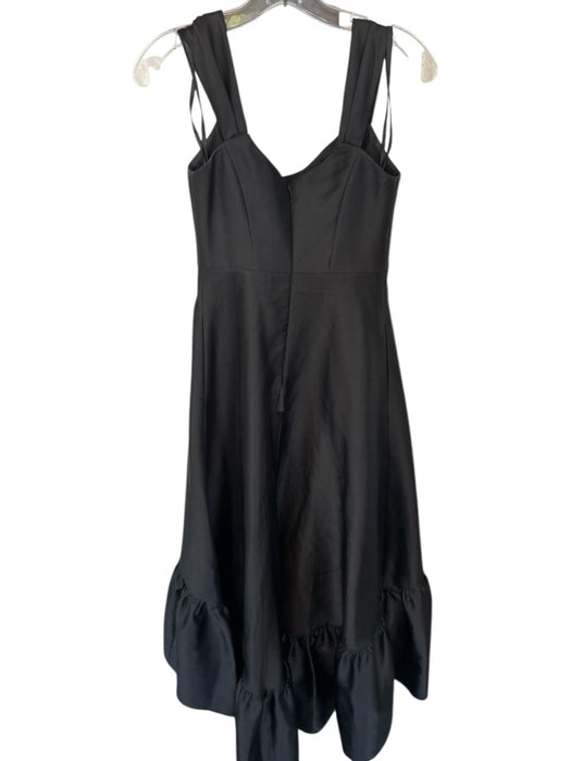 Alfred Sung Size Est S Black Polyester Drop Waist Sweetheart Back Zip Gown Black / Est S