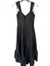 Alfred Sung Size Est S Black Polyester Drop Waist Sweetheart Back Zip Gown Black / Est S