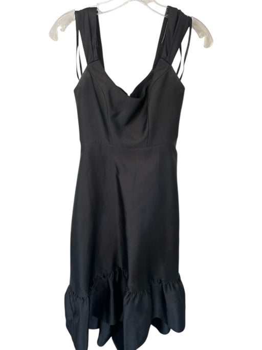 Alfred Sung Size Est S Black Polyester Drop Waist Sweetheart Back Zip Gown Black / Est S
