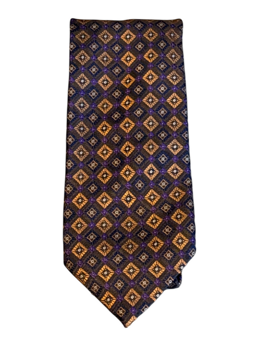 Canali Orange & Purple Silk Square Men's Ties Orange & Purple