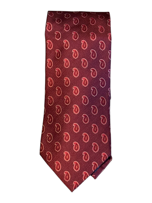 Zegna Red Silk Paisley Men's Ties Red