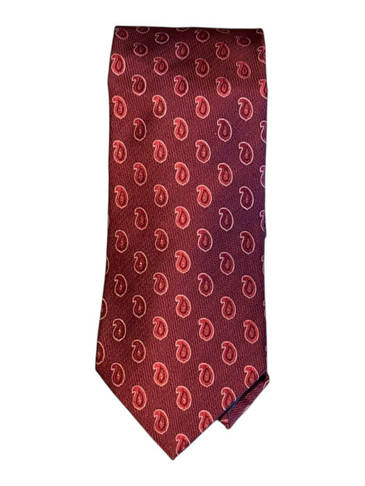 Zegna Red Silk Paisley Men's Ties Red