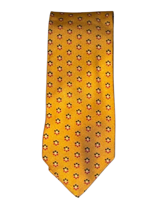 Zegna Orange Silk Floral Men's Ties Orange