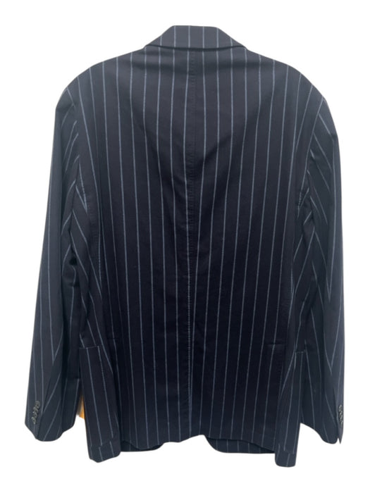 Peter Millar Navy & Blue Cotton Striped 2 Button Men's Blazer Navy & Blue / 40R