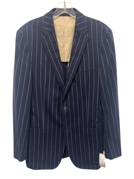 Peter Millar Navy & Blue Cotton Striped 2 Button Men's Blazer Navy & Blue / 40R
