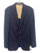 Peter Millar Navy & Blue Cotton Striped 2 Button Men's Blazer Navy & Blue / 40R