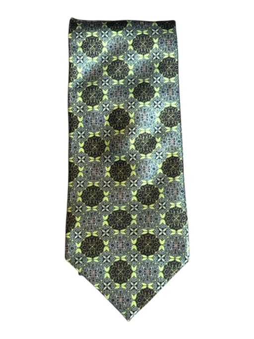 Zegna Green & Gray Silk Abstract Men's Ties Green & Gray