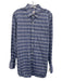 Peter Millar Size M Blue & White Cotton Plaid Button Up Men's Long Sleeve Shirt Blue & White / M
