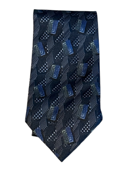 Zegna Gray & Baby Blue Silk Abstract Men's Ties Gray & Baby Blue