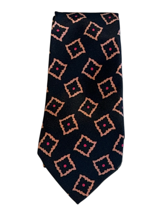 Fendi Black & Beige Silk Abstract Men's Ties Black & Beige