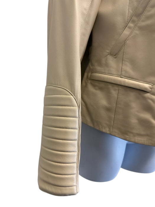 Burberry Size 8 Light Taupe Gray Lamb leather Moto Black Hardware Jacket Light Taupe Gray / 8