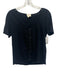 Sezane Size Medium Black Cotton Blend Short Sleeve Button Down Top Black / Medium