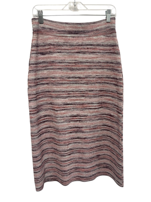 La maille sezane Size Large Pink & Purple Print Viscose Blend Knit Skirt Pink & Purple Print / Large