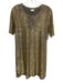 PS Paul Smith Size Small Gold Polyester Short Sleeve Metallic T-Shirt Dress Gold / Small