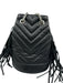 Claude Pierlot Black Leather Chevron bucket Crossbody Chain Bag Black / XS
