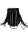Claude Pierlot Black Leather Chevron bucket Crossbody Chain Bag Black / XS
