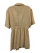 Sandro Size 38 Beige Cream Viscose Blend Short Sleeve Tweed Patch Pocket Dress Beige Cream / 38
