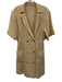 Sandro Size 38 Beige Cream Viscose Blend Short Sleeve Tweed Patch Pocket Dress Beige Cream / 38