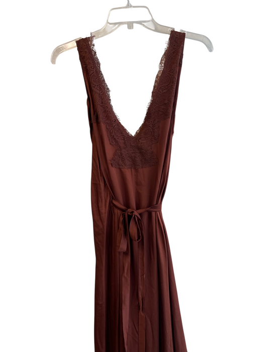 Nigel Preston x Free People Size 2 Brown Viscose Nylon Lace Trim Wrap Dress Brown / 2
