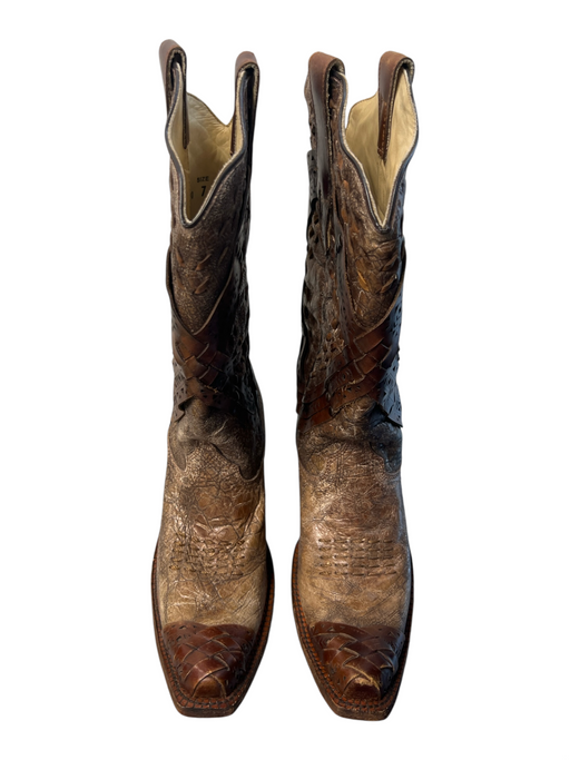 Corral Vintage Shoe Size 7 Brown Leather Laser Cut Distressed distressed Boots Brown / 7