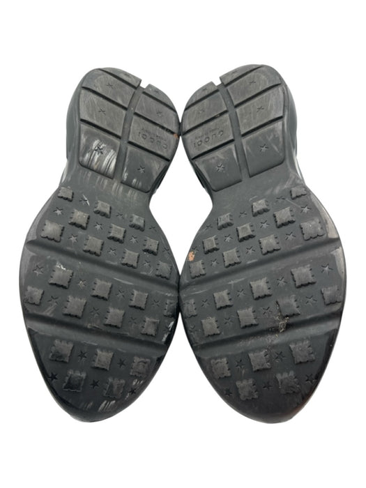 Gucci Shoe Size 12 Box Incl Black & Gray Leather Monogram Men's Shoes Black & Gray / 12