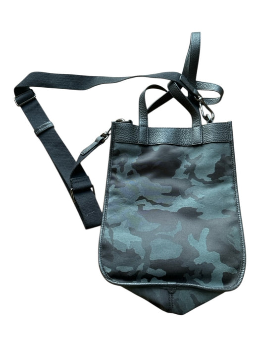 Lululemon Black & Gray Vegan Leather Camo Canvas Crossbody Strap Men's Bag Black & Gray
