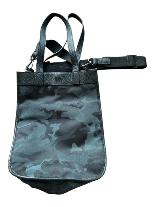 Lululemon Black & Gray Vegan Leather Camo Canvas Crossbody Strap Men's Bag Black & Gray