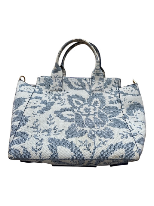 Rothy's Navy & Cream Recycled Plastic Top Handle Flowers Tote Bag Navy & Cream / M